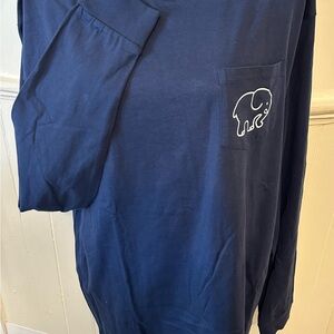 NWOT Ivory Ella Long Sleeve Pocket Tee -Navy Blue-Size Large-Unisex